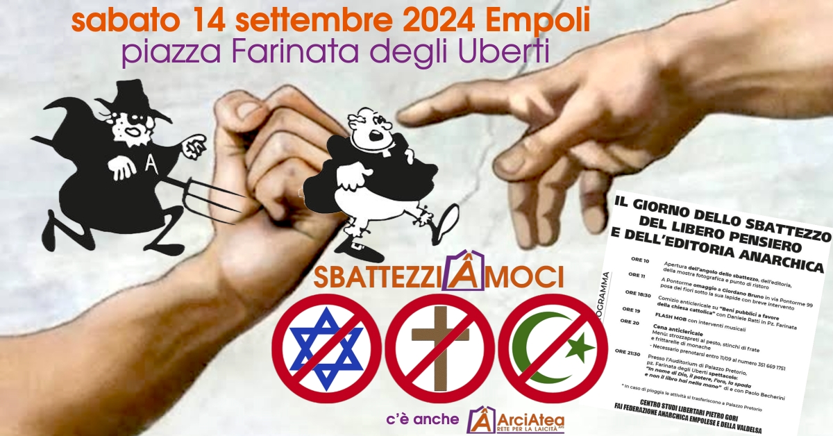 14 settembre 2024 giorno dello sbattezzo a Empoli